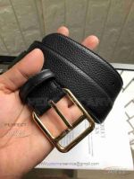 AAA Adjustable Prada Leather Belt - Gold Buckle